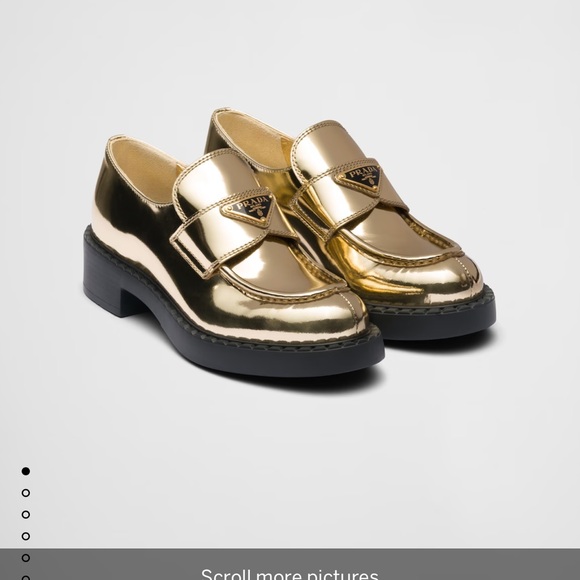 Prada Shoes - Gold Prada loafers